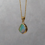 One-of-a-Kind  18k Gold Pendant with Vibrant Australian Boulder Opal