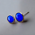 Handcrafted Lightning Ridge Opal Earrings in 9k Gold