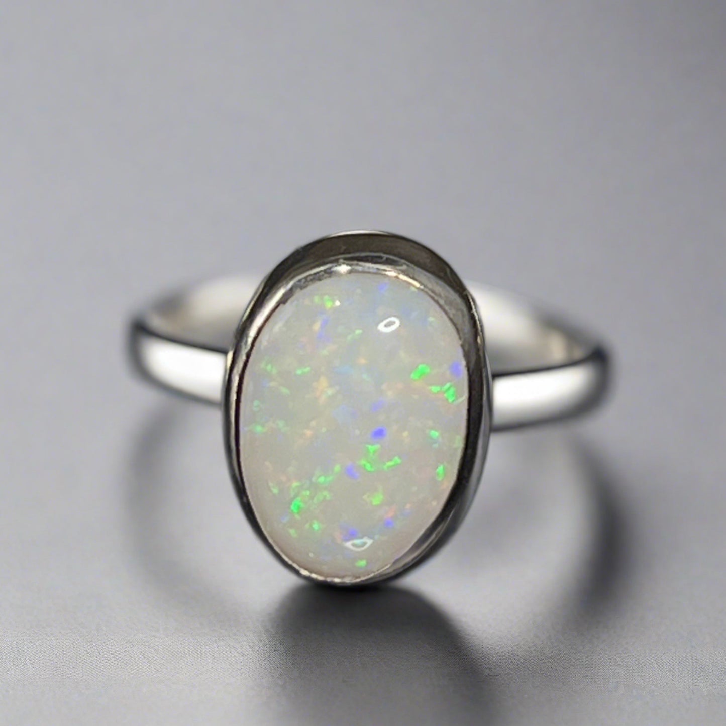 Sterling Silver Coober Pedy Australian Opal Ring