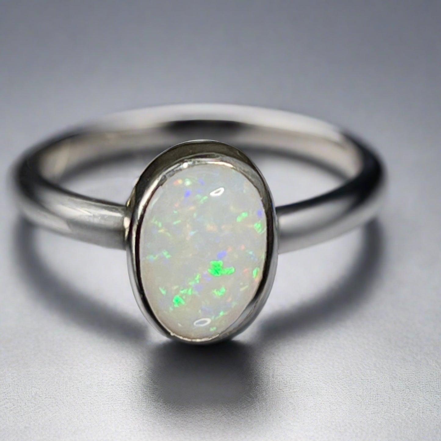 Sterling Silver Coober Pedy Australian Opal Ring