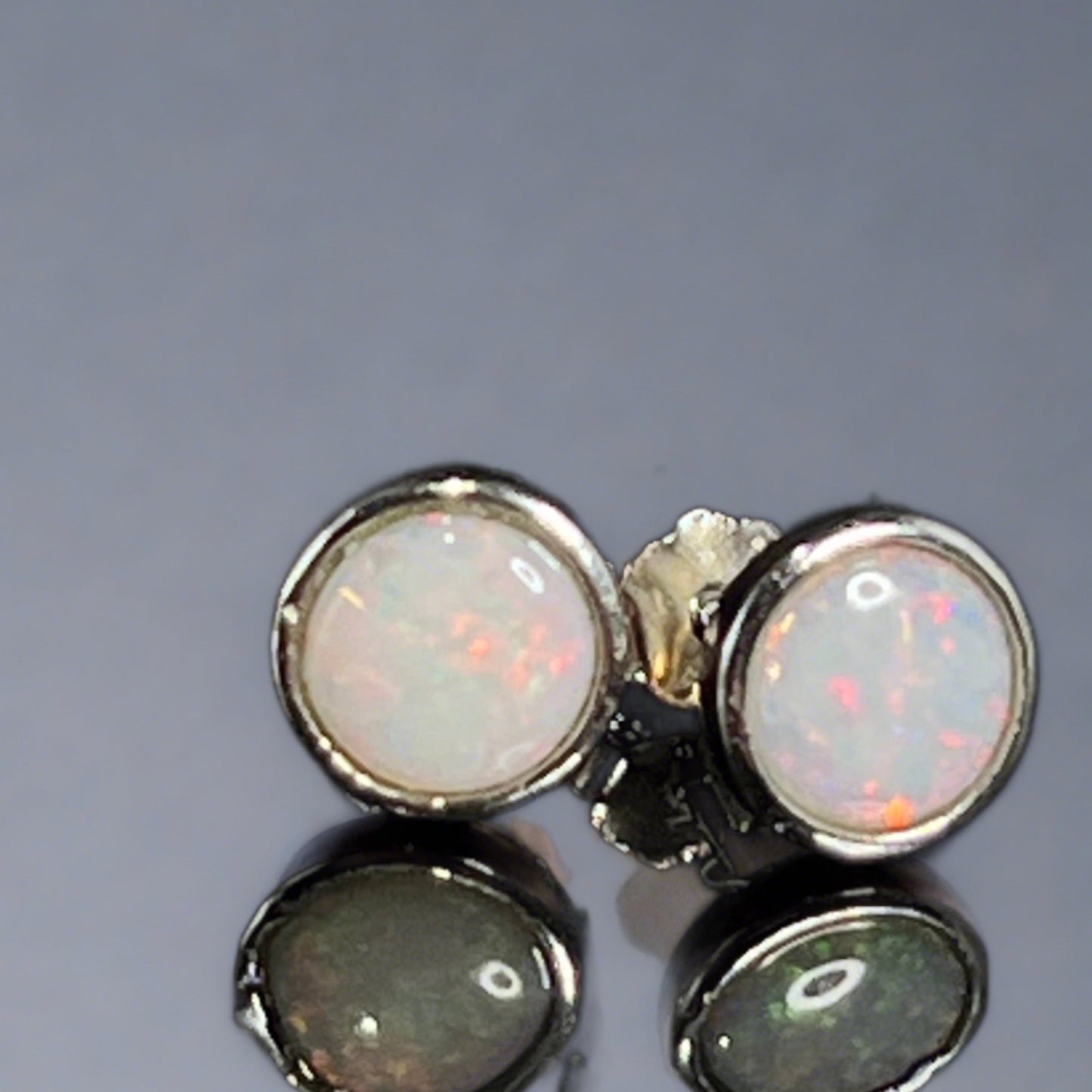 Australian Coober Pedy Opal Earrings Sterling Silver