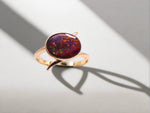 Unique White Gold Ring featuring Exquisite Australian Boulder Opal