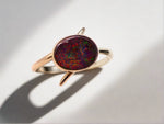 Unique White Gold Ring featuring Exquisite Australian Boulder Opal