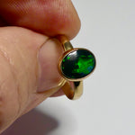 Unique & Luxurious Lightning Ridge Black Opal Ring in 9k Gold Setting