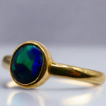 Genuine Australian Treasure in 9k Gold Lightning Ridge Opal Ring