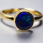 Genuine Australian Treasure in 9k Gold Lightning Ridge Opal Ring