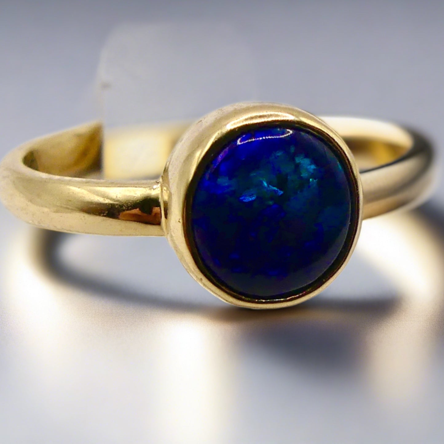 Genuine Australian Treasure in 9k Gold Lightning Ridge Opal Ring