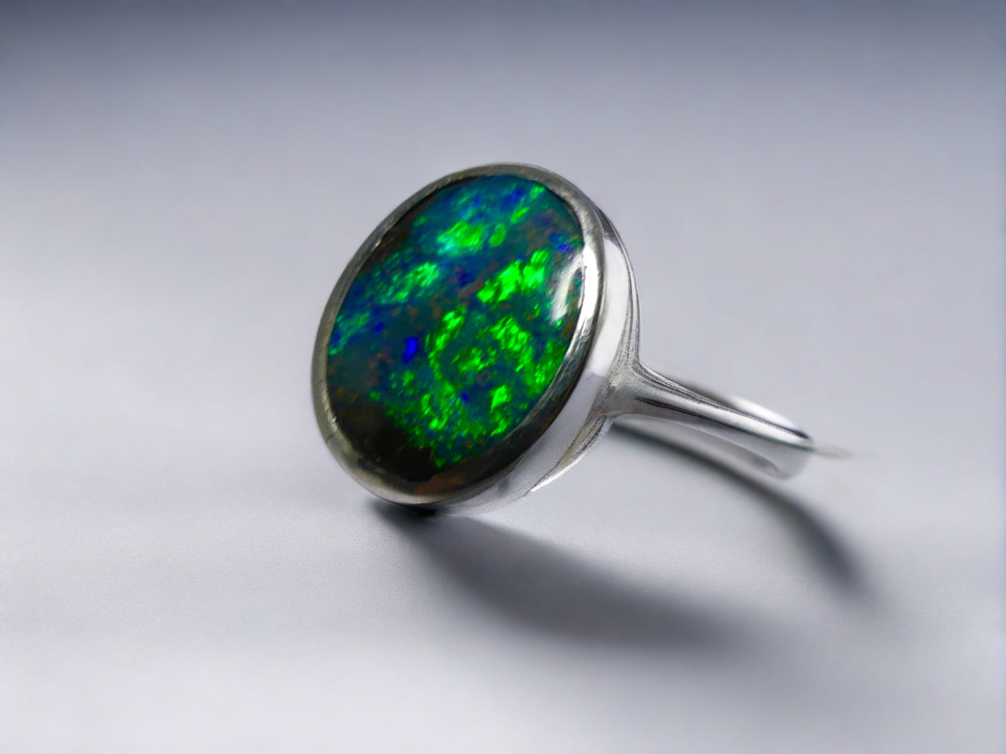 Sterling Silver Australian Boulder Opal  Ring