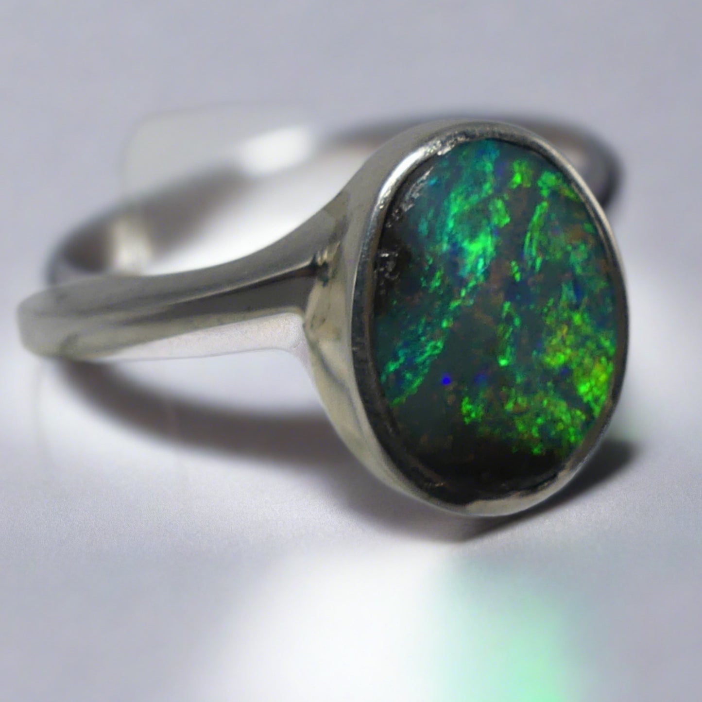 Sterling Silver Australian Boulder Opal  Ring