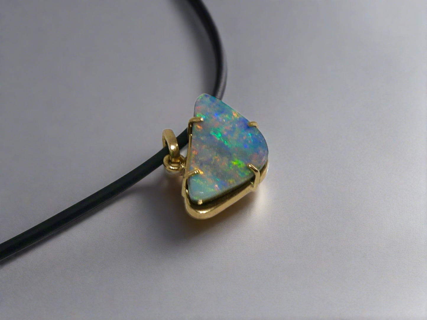 9k Gold Australian Boulder Opal Pendant.