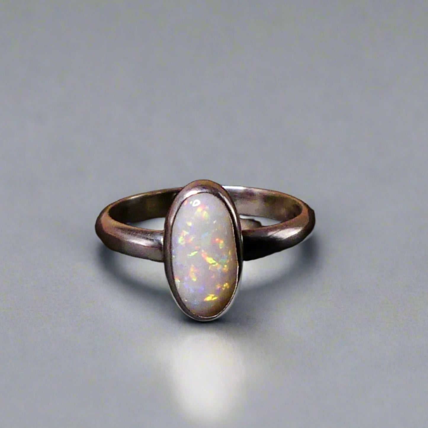 Sterling Silver Coober Pedy Australian Opal Ring