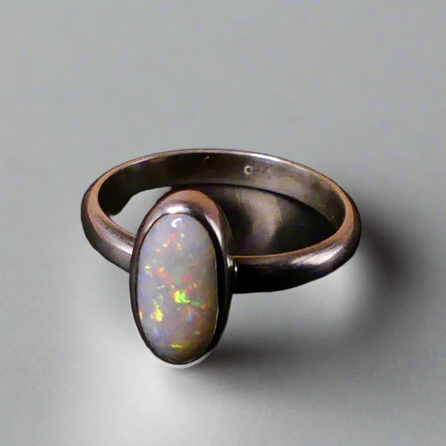 Sterling Silver Coober Pedy Australian Opal Ring