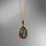 Exquisite Lightning Ridge Opal Pendant in 9k Gold - One-of-a-Kind Design