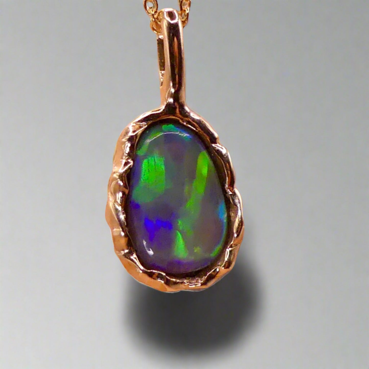 Exquisite Lightning Ridge Opal Pendant in 9k Gold - One-of-a-Kind Design