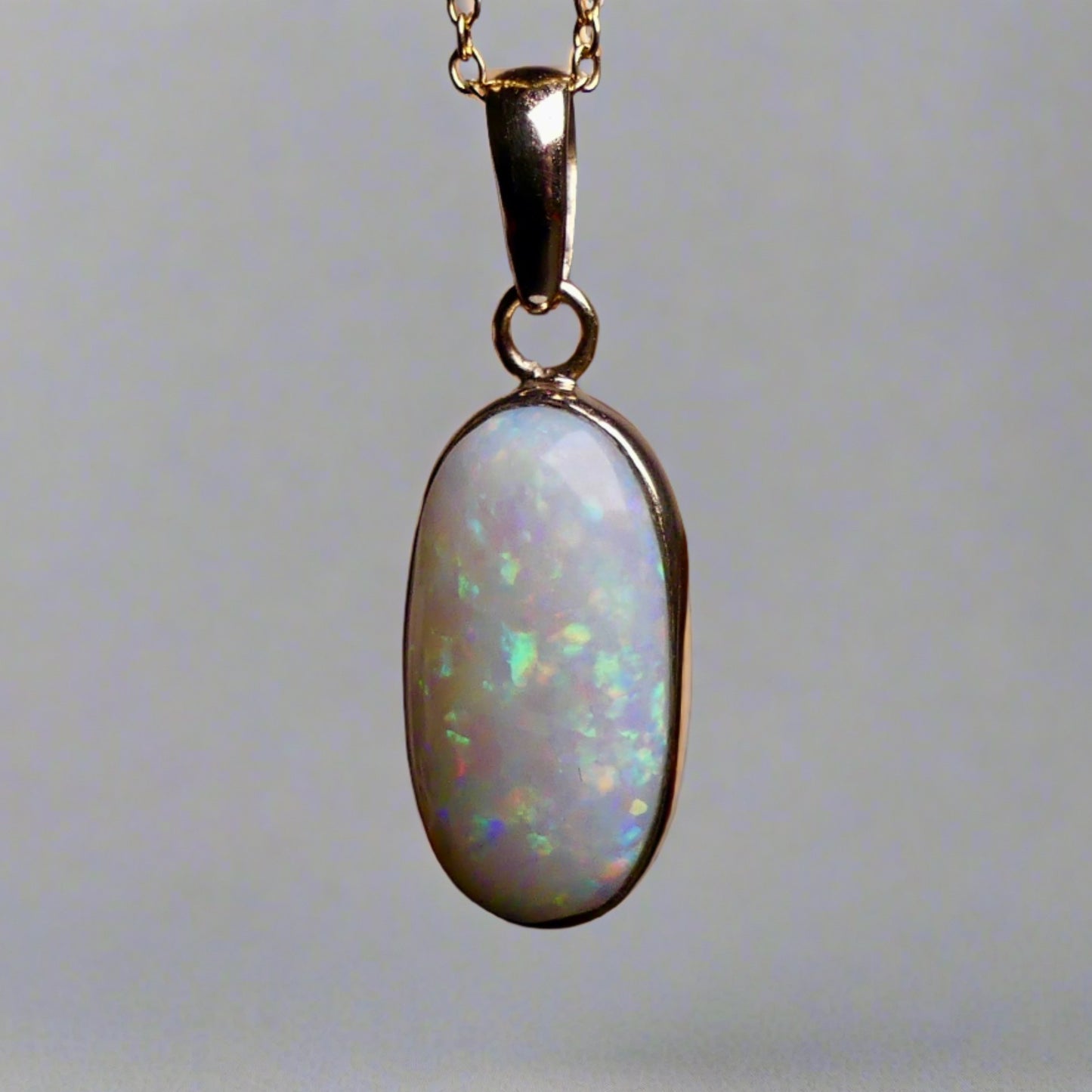 Gorgeous Australian Opal Pendant in 9k Gold Setting