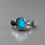 Vibrant Sterling Silver Boulder Opal Ring