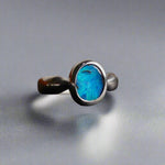 Vibrant Sterling Silver Boulder Opal Ring