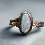 Vibrant Sterling Silver Australian Boulder Opal Ring