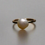 Lustrous Keshi Pearl 9k Gold Ring - Handcrafted Luxury