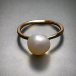 Lustrous Keshi Pearl 9k Gold Ring - Handcrafted Luxury