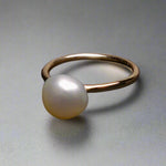 Lustrous Keshi Pearl 9k Gold Ring - Handcrafted Luxury