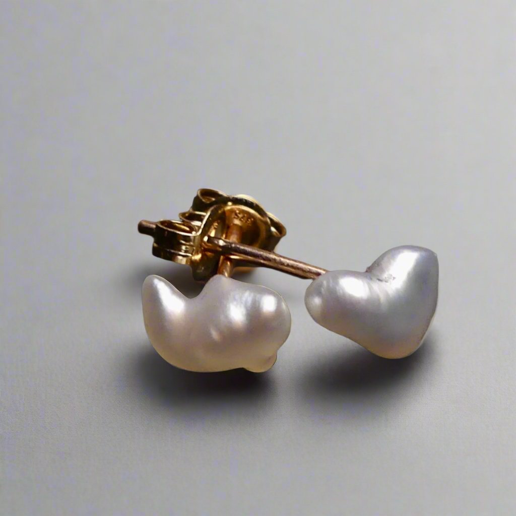 Timeless Elegance: Keshi Pearl Gold Earrings by Australian Artisans