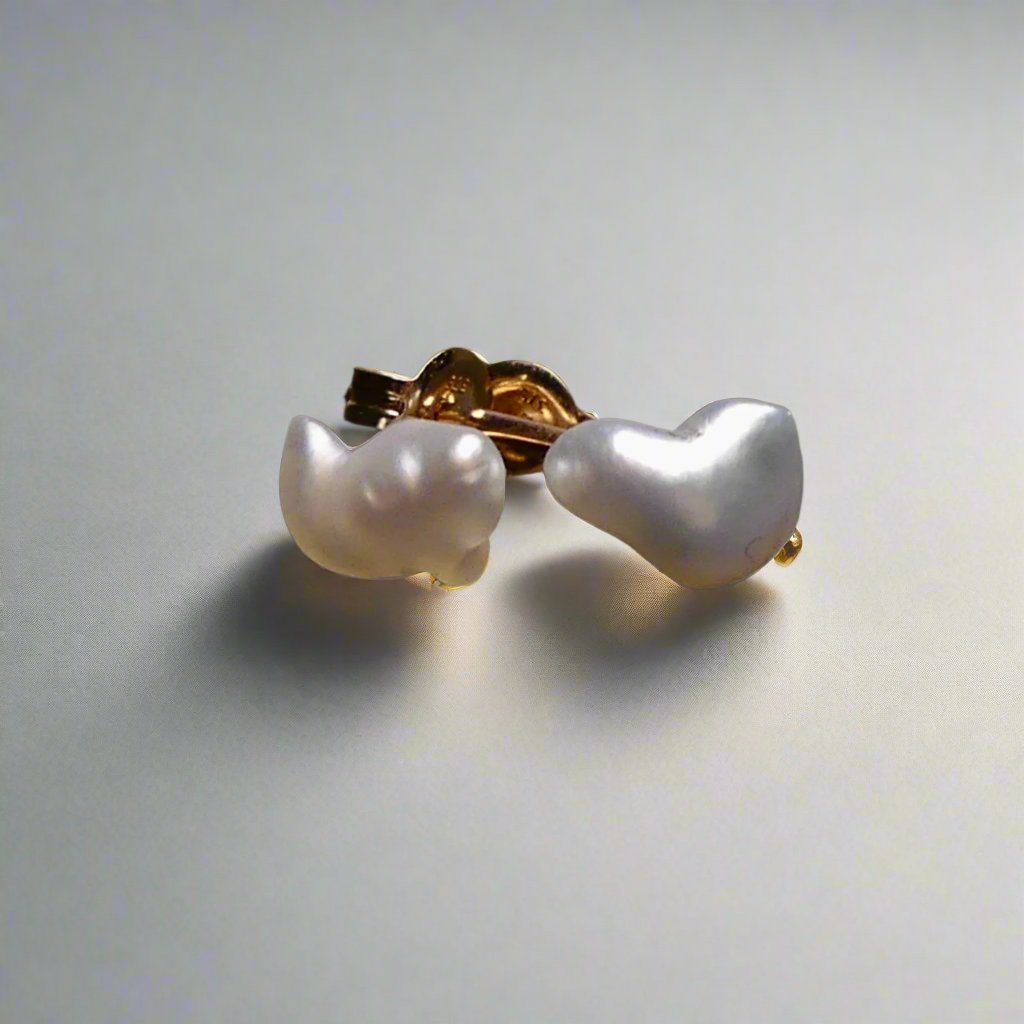 Timeless Elegance: Keshi Pearl Gold Earrings by Australian Artisans