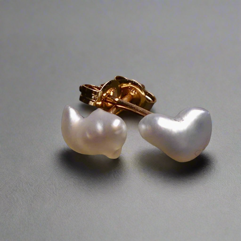 Timeless Elegance: Keshi Pearl Gold Earrings by Australian Artisans