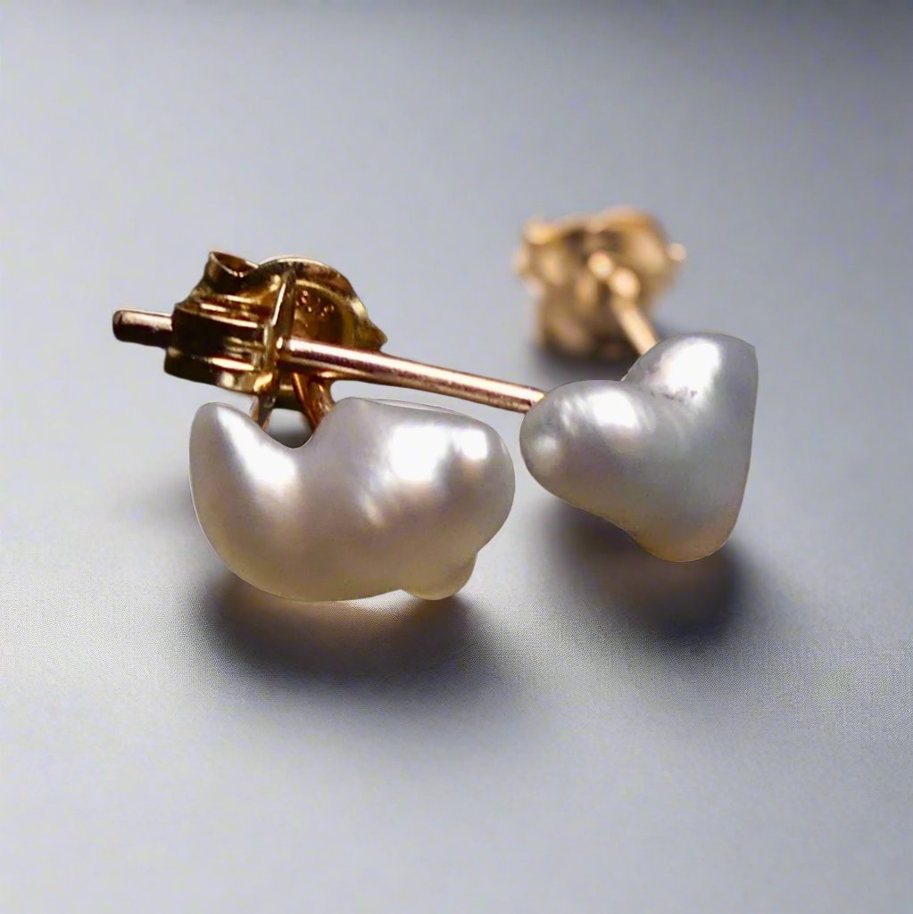 Timeless Elegance: Keshi Pearl Gold Earrings by Australian Artisans