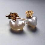 Timeless Elegance: Keshi Pearl Gold Earrings by Australian Artisans