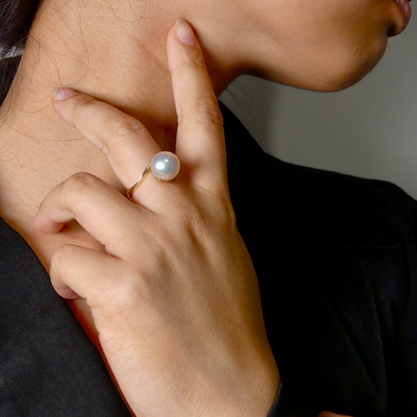 Elegant South Sea Pearl 14k Gold Ring