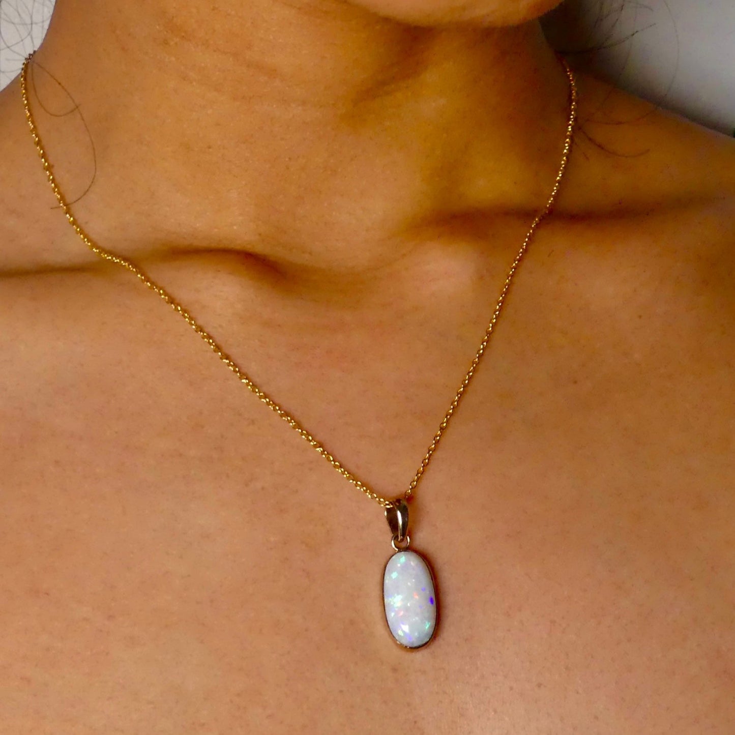 Gorgeous Australian Opal Pendant in 9k Gold Setting