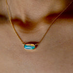 Vibrant 18k Gold Australian Crystal Opal Pendant Breathtaking Beauty