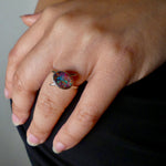 Unique White Gold Ring featuring Exquisite Australian Boulder Opal