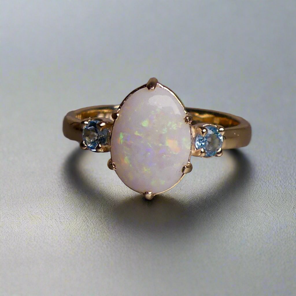 Beautiful 9k Gold Coober Pedy Australian Opal Ring