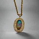 Beautiful 9k Gold Lightning Ridge Opal Pendant