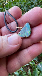 9k Gold Australian Boulder Opal Pendant.