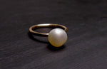 Lustrous Keshi Pearl 9k Gold Ring - Handcrafted Luxury