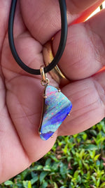 Australian Boulder Opal 9k Gold Pendant