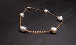 Elegant Keshi Pearl 9k Gold Bracelet