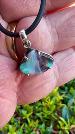 Colours of the Rainbow Sterling Silver Australian Boulder Opal  Pendant