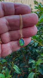 Exquisite Lightning Ridge Opal Pendant in 9k Gold - One-of-a-Kind Design