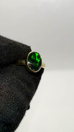 Unique & Luxurious Lightning Ridge Black Opal Ring in 9k Gold Setting